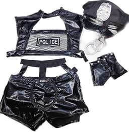 BNDGx® Sexy Cosplay Rollenspel kleding - Onesize - outfit heren Politie zwart wit set — thumbnail 7