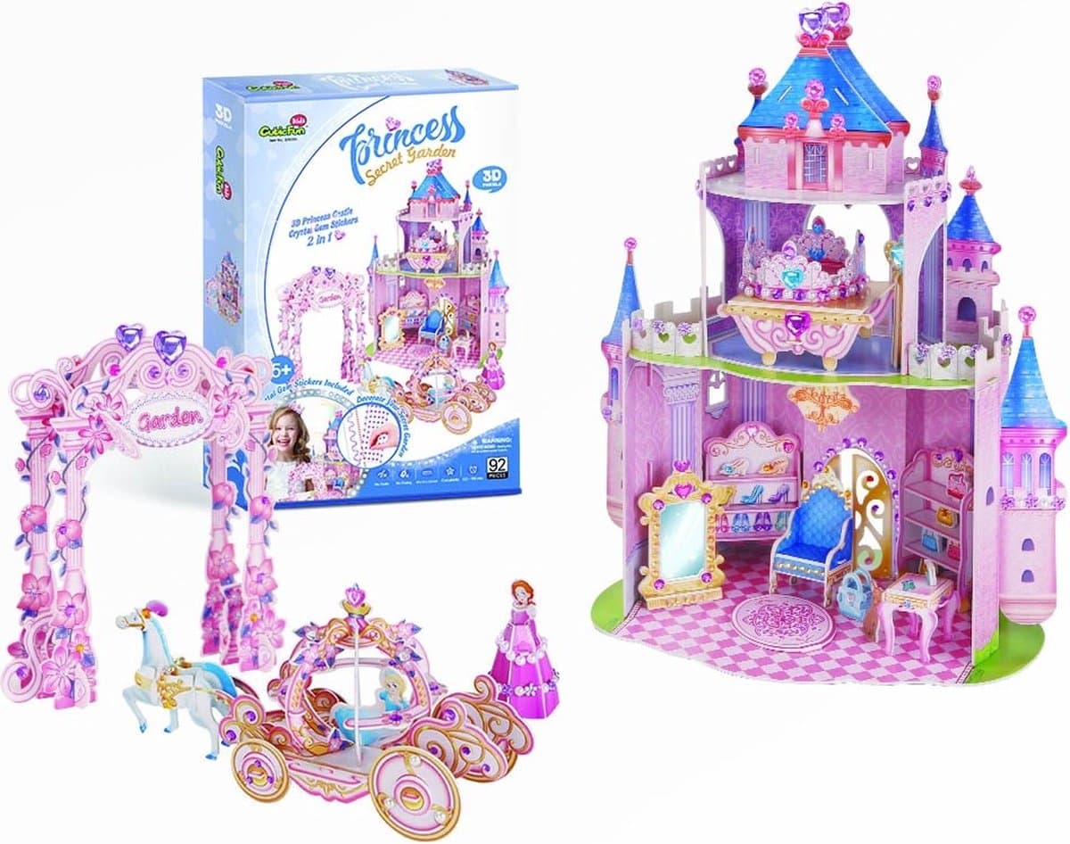 Cubic Fun 3D puzzel - Princess Secret Garden - 92 stukjes. — afbeelding 1