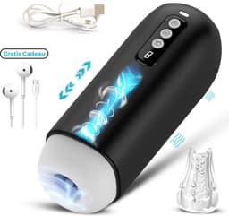 Lovemytoy® 360° deepthroat plezier en orgasme Automatische masturbator met 8 trillingsfrequenties - 8 zuigsnelheden - Vibrator voor mannen - Sex Toys voor Mannen black - Gawk Penis Stimulator — thumbnail 1