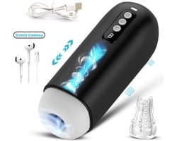 Lovemytoy® 360° deepthroat plezier en orgasme Automatische masturbator met 8 trillingsfrequenties - 8 zuigsnelheden - Vibrator voor mannen - Sex Toys voor Mannen black - Gawk Penis Stimulator