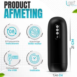 Lovemytoy® 360° deepthroat plezier en orgasme Automatische masturbator met 8 trillingsfrequenties - 8 zuigsnelheden - Vibrator voor mannen - Sex Toys voor Mannen black - Gawk Penis Stimulator — thumbnail 3