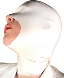 Latex masker wit - Rubber - Open mond - BDSM - M, L en XL — thumbnail 2