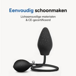 Opblaasbare butt plug - Opblaasbaar - Inflatable - Max 10cm dik - Zacht en flexibel BPA vrij - BDSM set - Zwart - Jespro — thumbnail 5