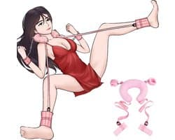 Handboeien en Beenboeien bondage set - Inclusief nekkussen - Diepe penetratie - Roze - Pluche - One size - BDSM