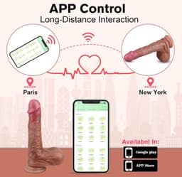 Stuwende Realistische Dildo - Verwarmende Dildo's voor Clitoraal G-spot Anaal - Seksspeeltjes couples Mannen & Vrouwen - Afstandsbediening Vibrator Speelgoed met 9 Stuwende & Vibrerende Modus Sex Toys for Vrouwen Sex Speeltjes — thumbnail 5