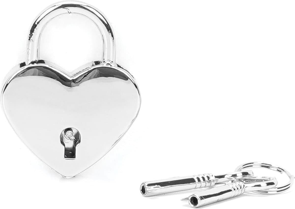 Liebe Seele - Hartvormige Luxe slotjes Voor Boeien - Twee Stuks - Zilver — afbeelding 1