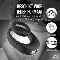 Toys Hub® Vibrerende Cockring - Incl. E-BOOK - 10 Vibraties – Met Opbergzakje - Penisring voor Mannen – Met Clitoris Stimulator - Cockring Vibrerend - Sex Toys Couples & Koppels — thumbnail 3