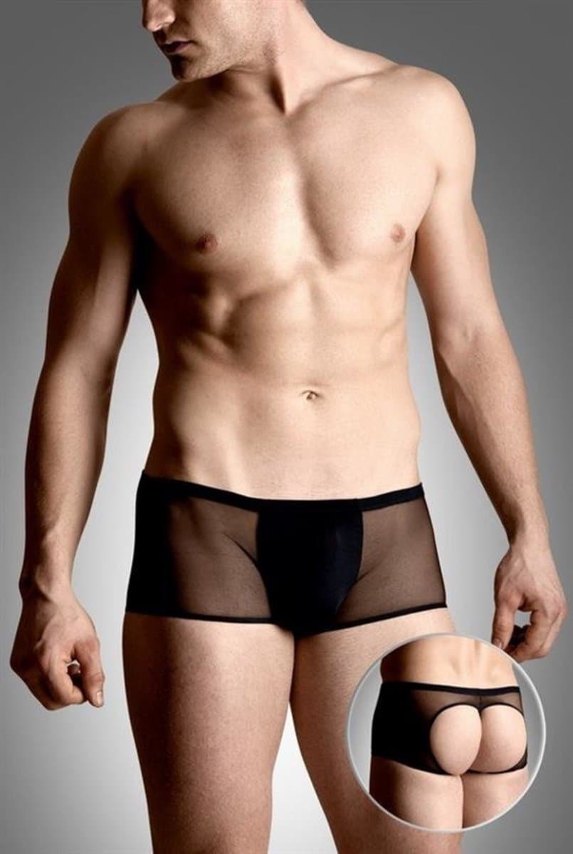 SoftLine sexy doorzichtige boxer met open achterkant zwart XL — afbeelding 1