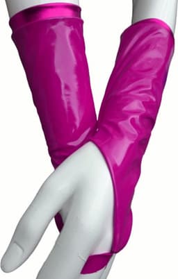 Latex handschoenen kort Roze — thumbnail 2