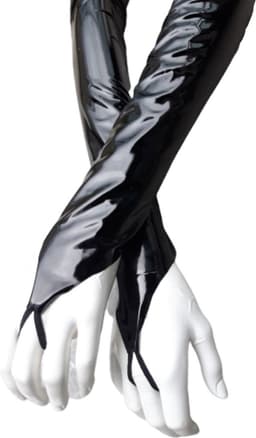 Handschoenen van Datex (Mix latex en stof ) L/XL Sexy kinky fetish accessoire — thumbnail 2