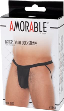 Amorable - Transparante Jockstrap Herenstring - Zwart — thumbnail 2