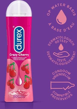 Durex - 2 Glijmiddelen Waterbasis - Crazy Cherry 100ML - Natural Extra Sensitive Glijmiddel 100ML — thumbnail 3