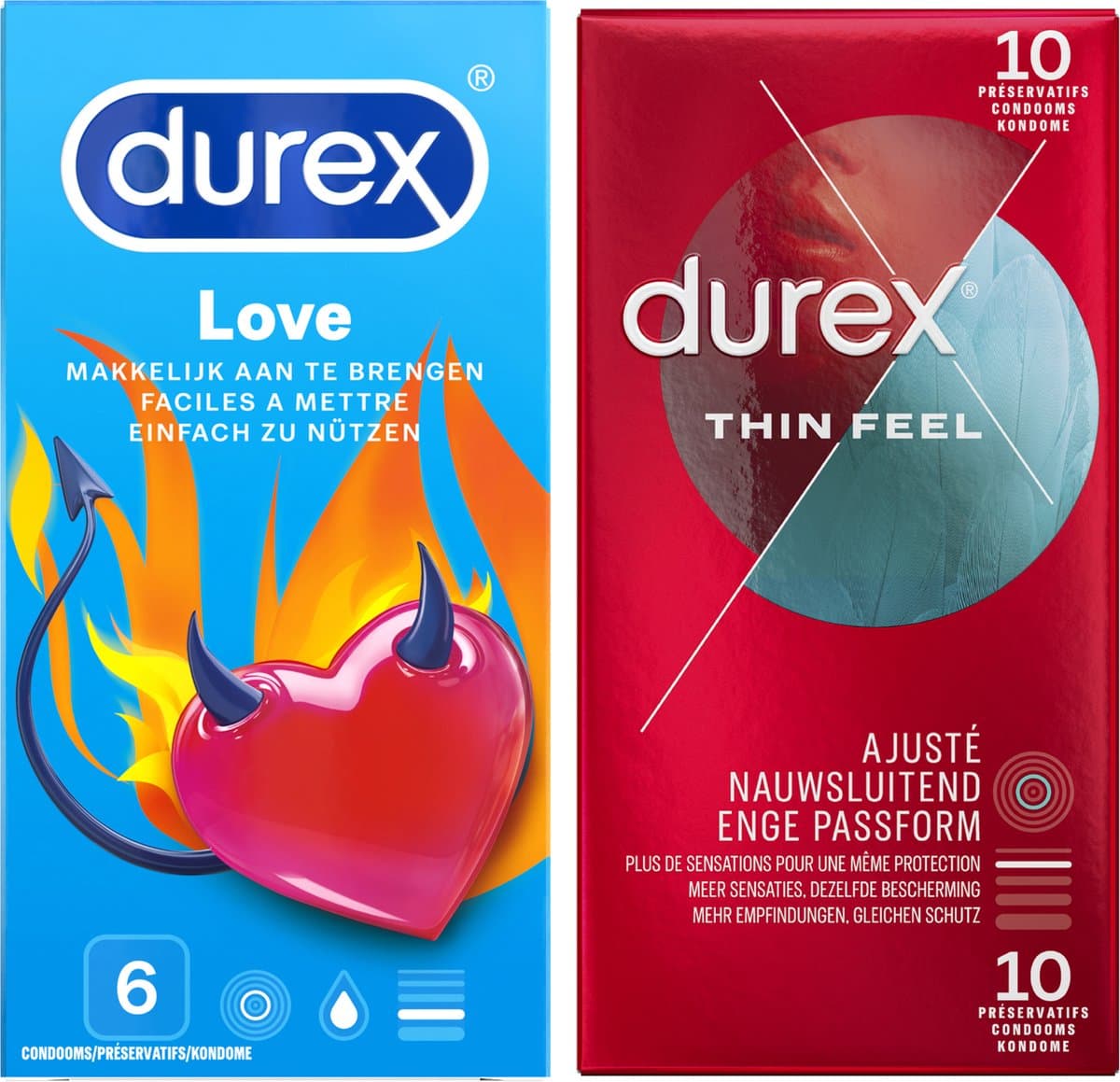 Durex - Condooms Love 6st - Thin Feel Close Fit 10st — afbeelding 1