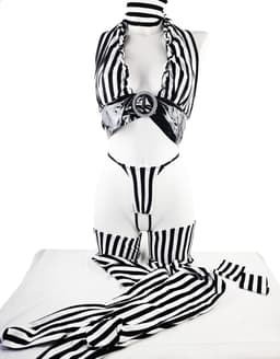 BamBella ® Sexy Erotische Gogo dans Kleding set - Onesize - pak vrouwen zwart wit — thumbnail 5