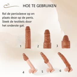 Erodit® Realistische penis condoom sleeve met cockring, sleeve verlenging condoom, vertraging van ejaculatie, harde erectie, verbetering van het uithoudingsvermogen, seksspeeltje voor mannen, Erotiek voor Mannen, Koppels — thumbnail 11