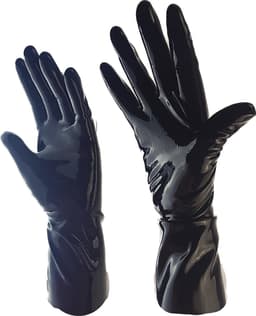 BamBella® - 100% LATEX Handschoenen kort BDSM SM sexy glans handschoen Zwart — thumbnail 2