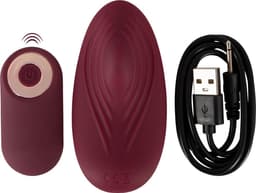 Panty Vibrator - Oplaadbare Clitoris Vibrator met Afstandsbediening en 10 Standen - Panty Vibrator voor Clitorisstimulatie met Afstandsbediening - Bordeaux — thumbnail 4