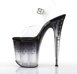 Pleaser - STARDUST-808T Sandaal met enkelband, Paaldans schoenen - Paaldans schoenen - 39 Shoes - Zwart/Wit — thumbnail 3