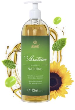 Vibratissimo 'Natural': massageolie voor sensueel genot, liefdesolie, erotische olie, 1000 ml — thumbnail 1