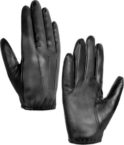 Handschoenen voor Heren - Dun, Ongevoerd, Winddicht, Touchscreen, Faux Leder, Zwart, XL — thumbnail 1