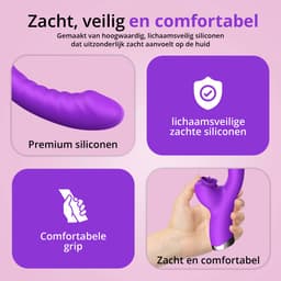 Desiredrops - Paars Dubbele Penetratie Vibrator - Luchtdruk Vibrator - Clitoris & G Spot stimulator - Krachtig - Vibrators - Vibrators voor vrouwen - Sex toys - Vibrator-Discreet Bezorgde -Licking Sucking - sex speeltjes vrouw — thumbnail 5