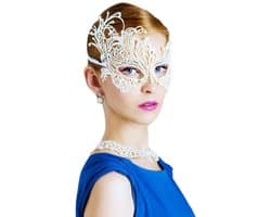 Masker voor dames - Venetiaans ontwerp - Kanten materiaal - Perfect voor Halloween - ShopVlot