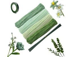 Green Pipe Cleaner Flower Set, Rose Bouquet Pipe Cleaner Crafts - ShopVlot