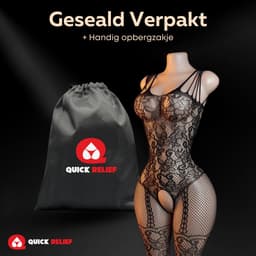 Quick Relief Bodysuit - Visnet - Erotische Body Suit - Open Kruis - Uitdagend Ondergoed - Fishnet Lingerie - Doorzichtig - Panty - One Size — thumbnail 5