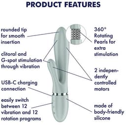 Satisfyer Pearl Bunny 2 | Rabbit Vibrator met roterende kralen | 360° g-spot stimulatie & clitorisvibratie | 24 programma's | waterdichte toys voor vrouwen — thumbnail 3