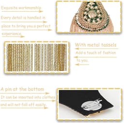 2 Stukken Punk Epauletten, Gouden Epauletten, Metalen Epauletten met Kwastjes, Geschikt voor Herenmilitairen, Maskerade, Toneelvoorstellingen, Uniformdecoratie(Gouden) — thumbnail 3