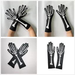 Handschoenen, schedel klauw spook bot handschoenen voor Halloween cosplay party rekwisieten, rekbare grappige schedel bot volledige vinger handschoenen voor mannen vrouwen tieners — thumbnail 3