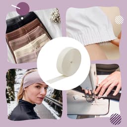Elastische band keperstof brede elastische band 2,55 cm beige dubbelzijdige keperstof geweven elastieken band polyester garen elastieken band voor naaien broek rok — thumbnail 5