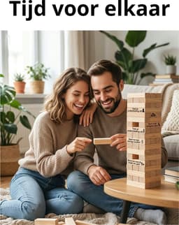 Jenga Spel - Sex spelletjes - Cadeau voor vriendin - Cadeau mannen verjaardag - Cadeaupakket - Geschenkset vrouw - Erotische geschenkset inc. Jenga, glijmiddel en hartjeskaarsjes-Partner — thumbnail 4
