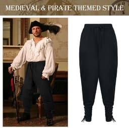 Allecto - 3-delige Piratenbroek voor Heren - Middeleeuws Viking Kostuum - Comfortabel en Ademend - Halloween Party - Cosplay Outfit - Perfect voor .. — thumbnail 2