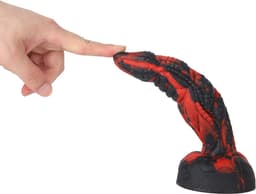 Banoch | Dildo siliconen "Snuck" | zwart / rood | 20 cm | ∅ 4 cm | fantasy monster | Zuignap — thumbnail 4