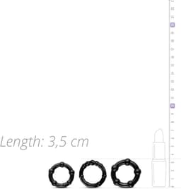Cockring Set Super Stretch - Zwart — thumbnail 6