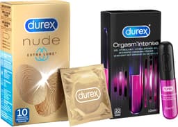 Durex - 20 Condooms - Nude Extra Lube 10st - Orgasm Intense Stimulerende Gel 10st — thumbnail 1