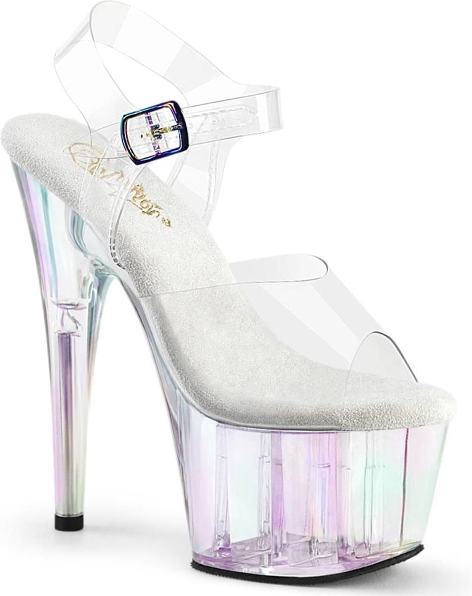 Pleaser - ADORE-708HT Sandaal met enkelband, Paaldans schoenen - US 14 - 45 Shoes - Transparant — afbeelding 1