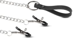 Kunstleren Halsband Met Ketting En Tepelklemmen — thumbnail 2