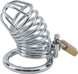 Banoch | Cockcage Zilver metaal | Chastity Cage met 3 ringen | 40 mm, 45 mm & 50 mm — thumbnail 7