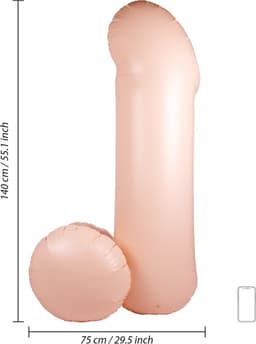 Opblaasbare penis - 55''/ 140 cm - Beige — thumbnail 9