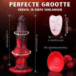 Fantasy dildo - Dragon Dildo - Animal Dildo - Dildo XXXXL Extreme - Grote Dildo's XXL - Dildo Anaal Groot - Big Dildo - met App – Sterke Zuiglap - Waterdicht — thumbnail 3