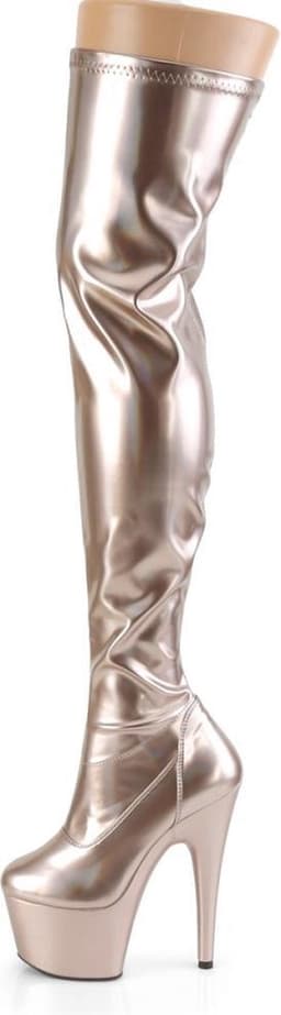 Pleaser - ADORE-3000HWR Plateau Overknee Laarzen - Paaldans schoenen - 35 Shoes - Champagne — thumbnail 3