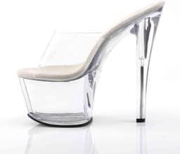 Pleaser - SKY-301 Muiltjes - Paaldans schoenen - 39 Shoes - Transparant/Zilverkleurig — thumbnail 3