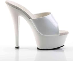 Pleaser - KISS-201 Muiltjes - Paaldans schoenen - 38 Shoes - Wit — thumbnail 5