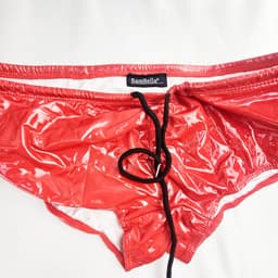 BamBella ® - Boxer L/XL Datex roze (Latex en stof SM kleding BDSM erotische heren kleding ondergoed lingerie onderbroek zwart — thumbnail 2