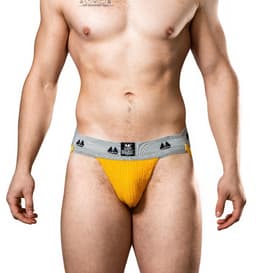 MM Sports Original Edition Swimmer/Jogger Jockstrap 2 inch Yellow - MAAT S - Heren Ondergoed - Jockstrap voor Man - Mannen Jock — thumbnail 2