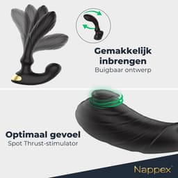 Prostaat Vibrator Mannen - Nappex™ Tambo Prostaat Stimulator - [ Incl. Krachtige Prostaat Thruster ] Vibrerende Buttplug - Anaal Vibrator - Dildo - Erotiek - Anale Speeltjes - Kamasutra - Sex Toys voor Mannen & Koppels - Zwart — thumbnail 2