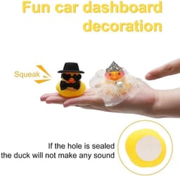 Bruidspaar Eendjes Set - Grappig Cadeau - Bruiloft Decoratie - Inclusief Cadeaubox - 4.8 x 4.2 cm - Wit — thumbnail 5