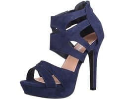 Dames Pumps met Open Teen en Hoge Chunky Hak